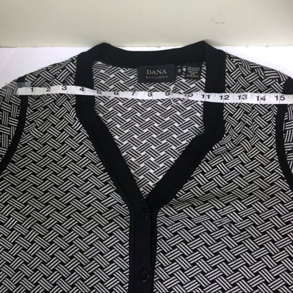 Dana Bachman Silk Knit Cardigan Sweater Jacket Pockets Buttons Neutral Lightwght - Picture 15 of 16